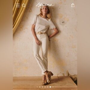 Sezane Le Brut Ecru Jeans 27